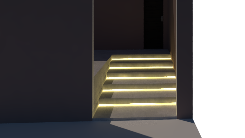 3D Escada com Iluminação