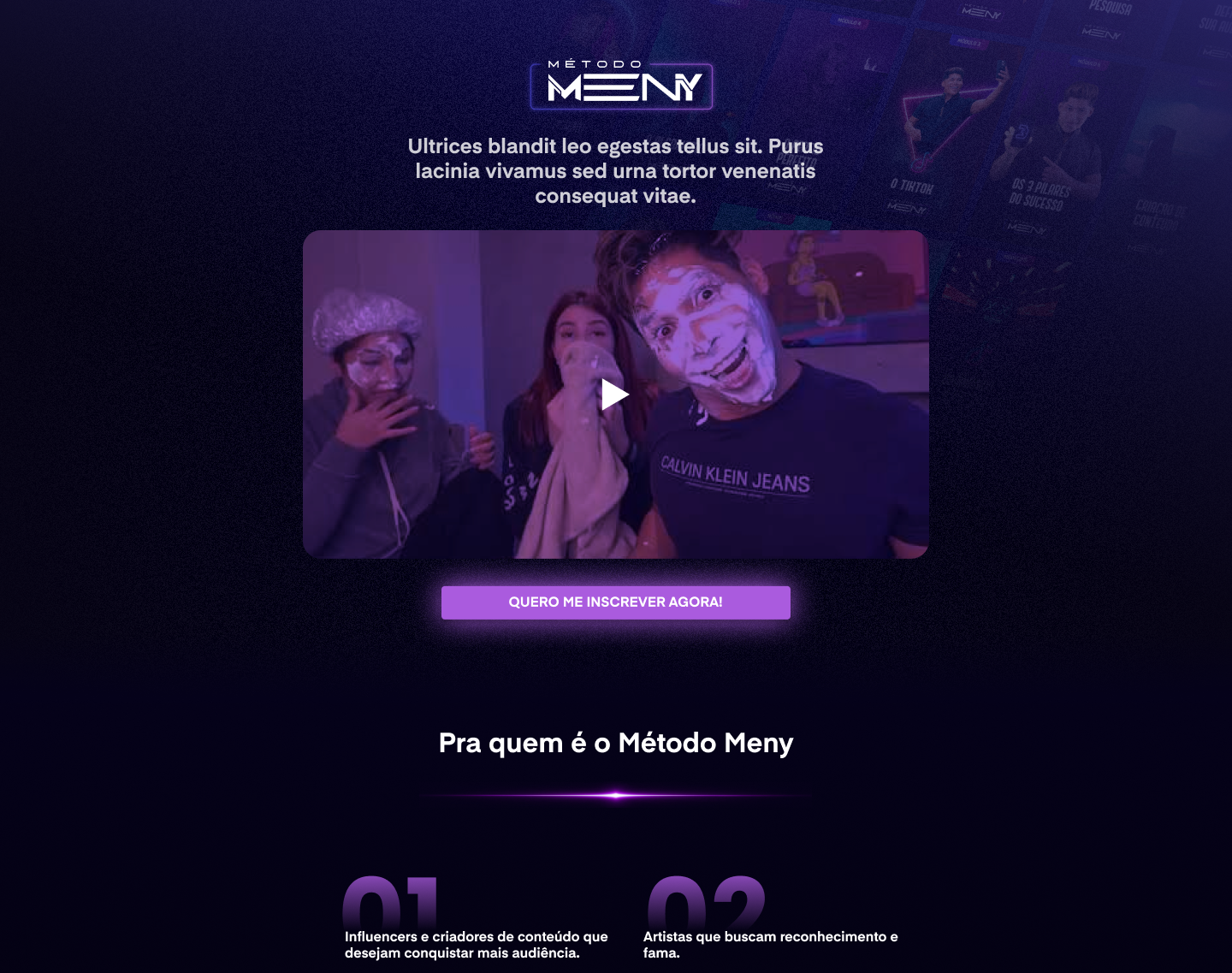 Landing Page Rafa Meny - Influenciador Rafa