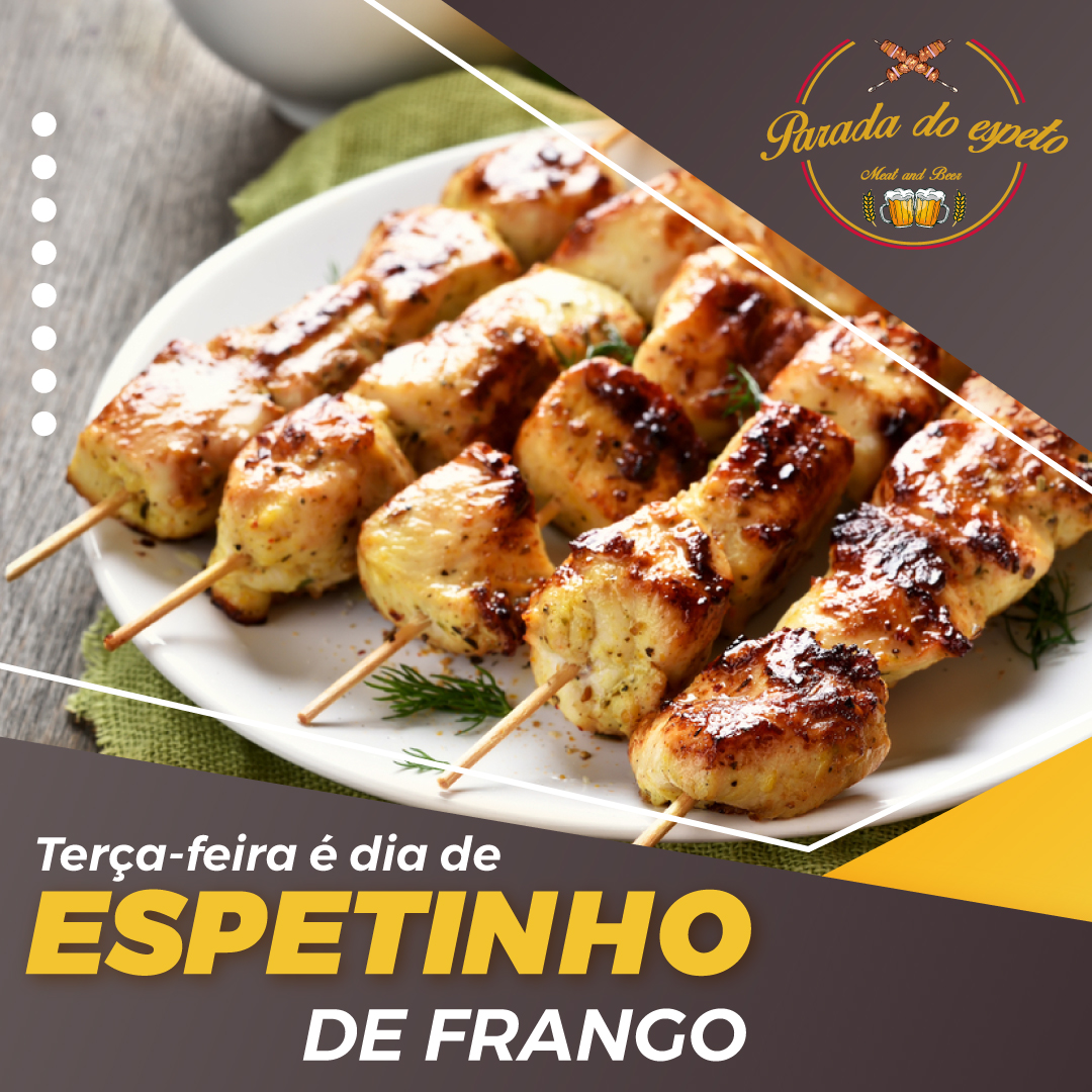 Hoje é dia de espeto de frango