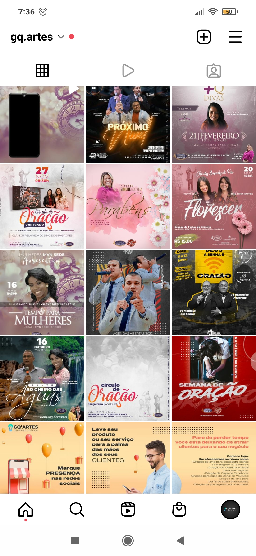 Print do meu canal no Instagram