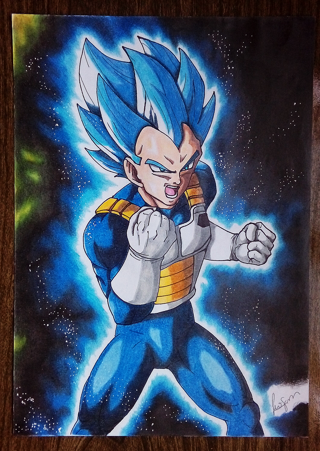 Desenho do Vegeta Super Sayajin Blue