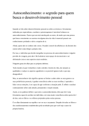 Autoconhecimento: o segredo para quem busca o desenvolvimento pessoal