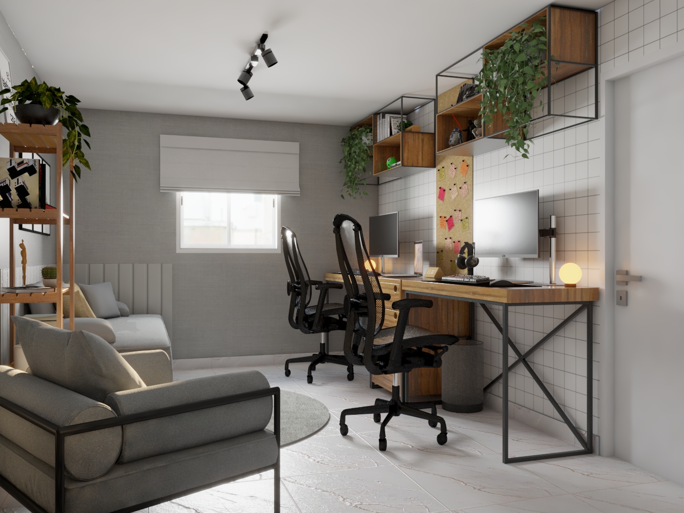 Decoração de interiores Quarto/Home office