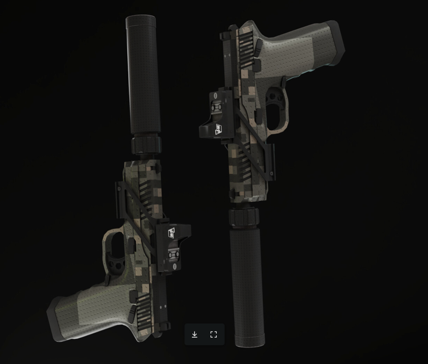 HK-CT 45 Stylized Low Poly Pistol