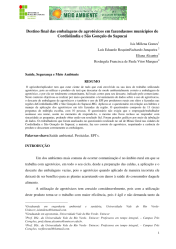 Destino Final das Embalagens de Agrotóxicos