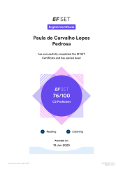 Certificado Proficiência Idioma Ingles