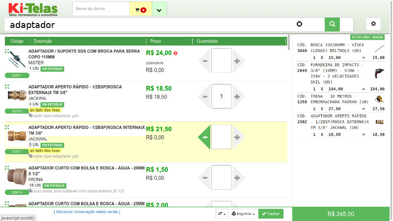 Sistema de Vendas e Controle de Estoque