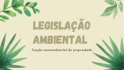 Legislação Ambiental - Principio da Função SocioAmbiental da Propriedade