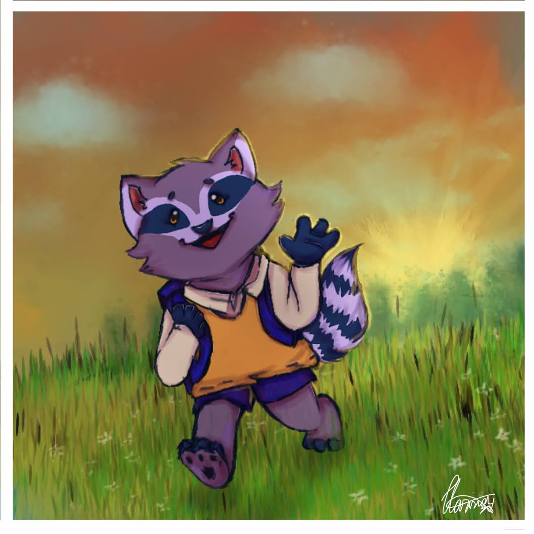Ilustração infantil - Guaxinim