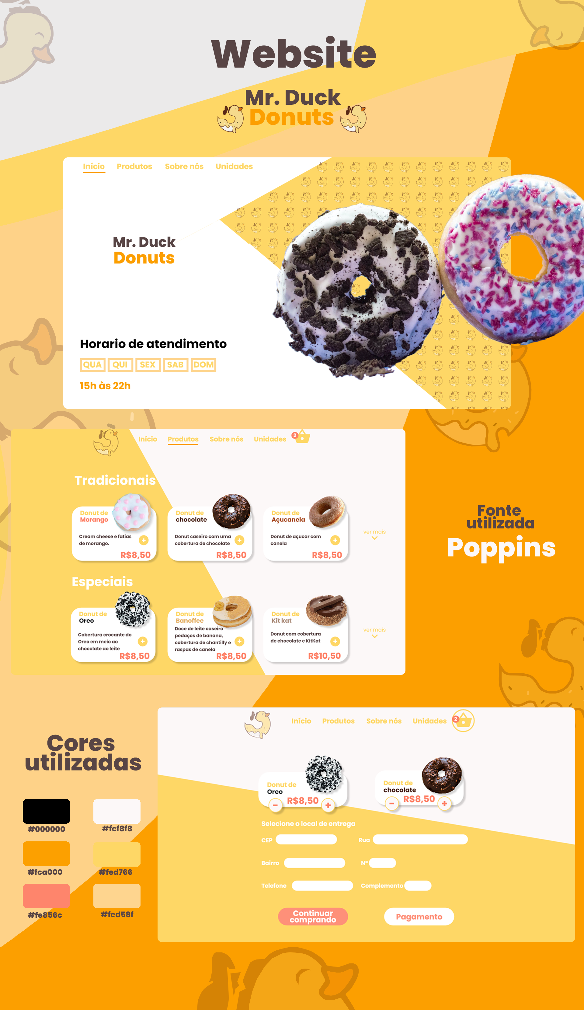 Protótipo interface web site de venda de donuts