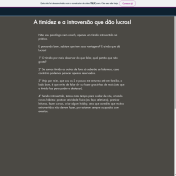 Sobre as vantagens da timidez