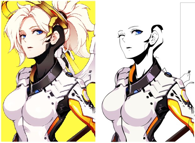Vetorização de Personagem Mercy do Jogo Overwatch