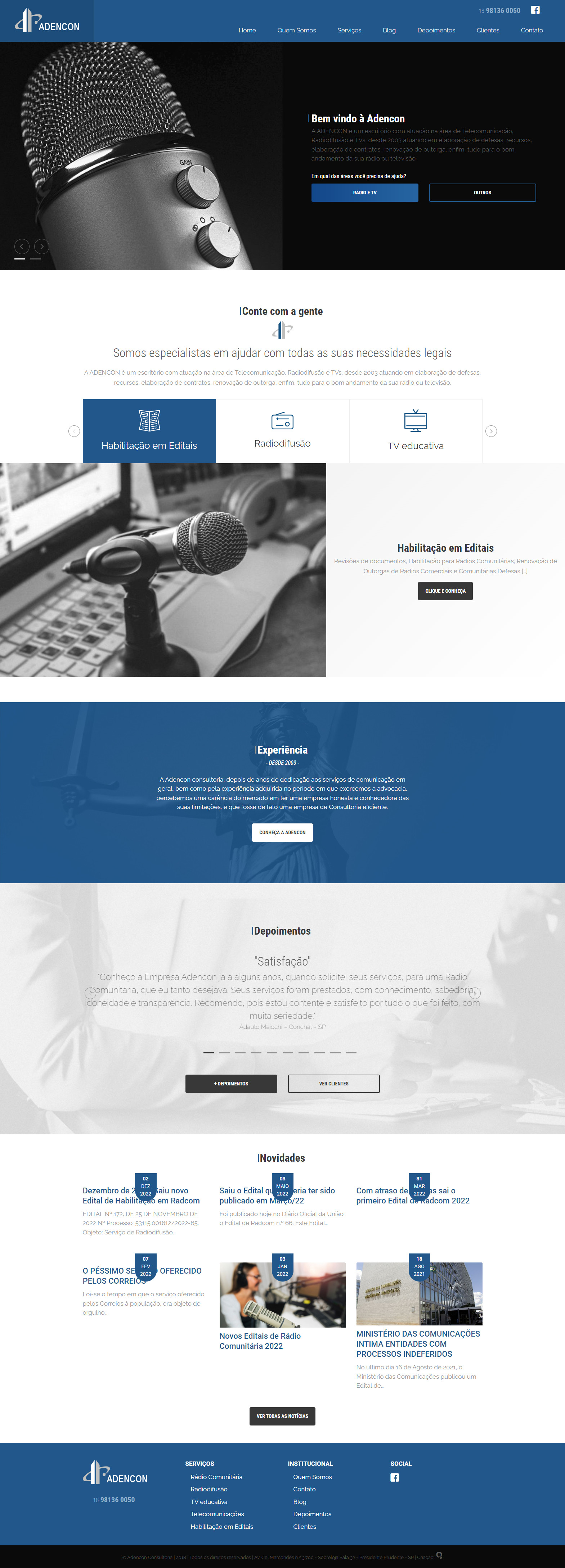 Desenvolvimento de site para empresa de consultoria de telecomunicações