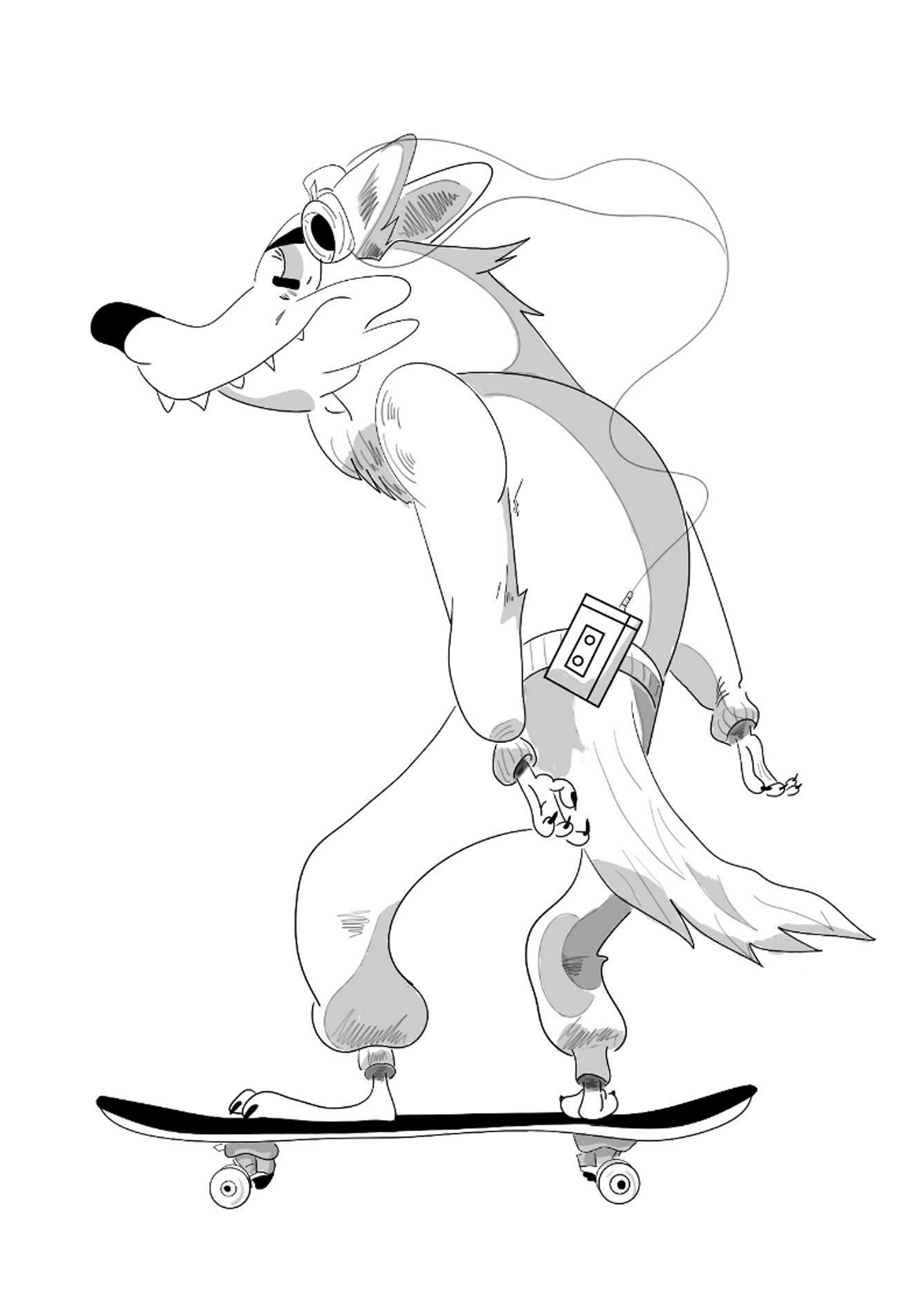 Sketch Lobo Skatista