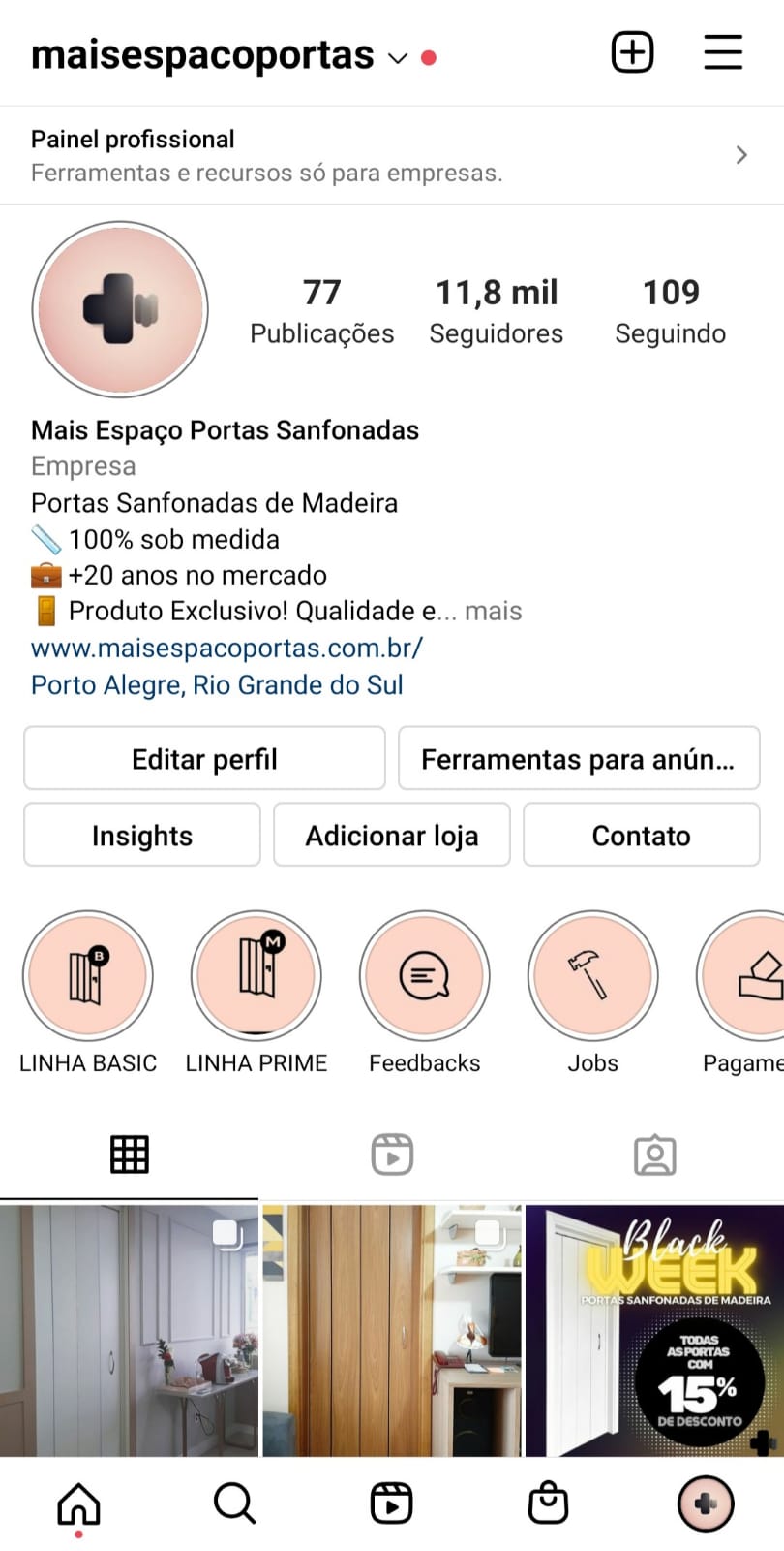 Formatação de Página no Instagram