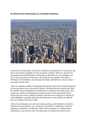Artigo: Os abismos da urbanização na sociedade brasileira