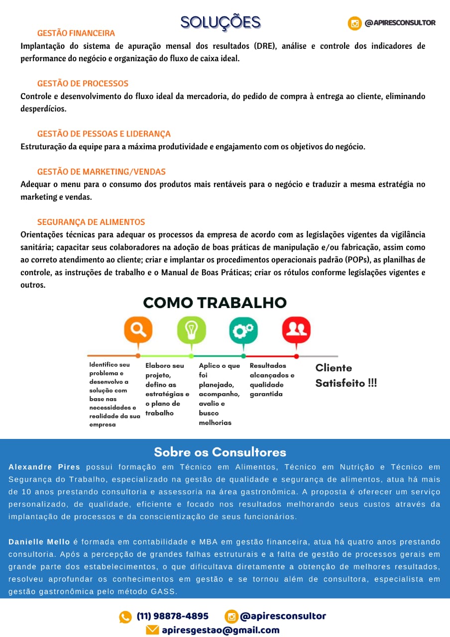 Consultor Gestão Gastronômica