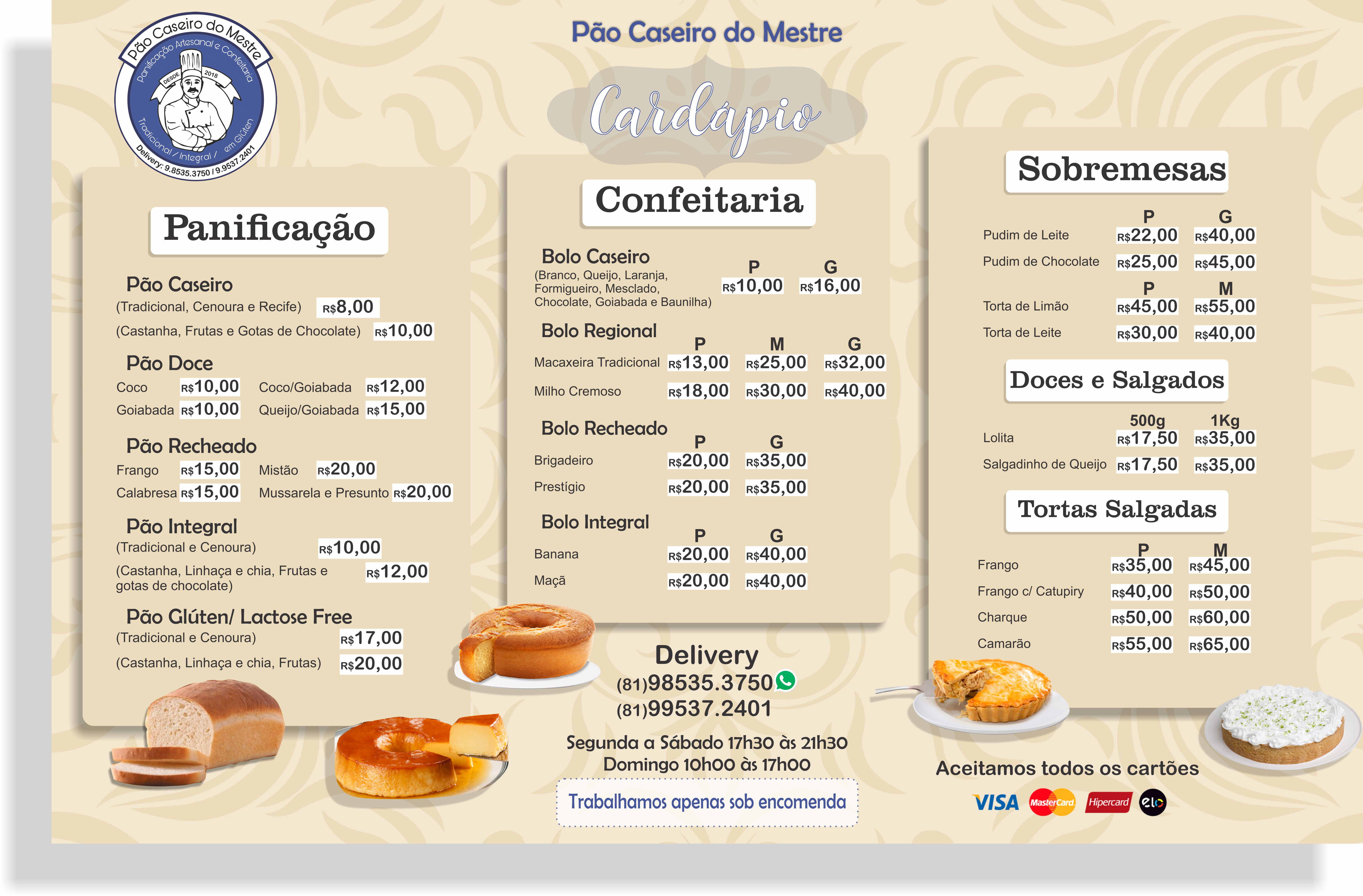 Arte para cardápio