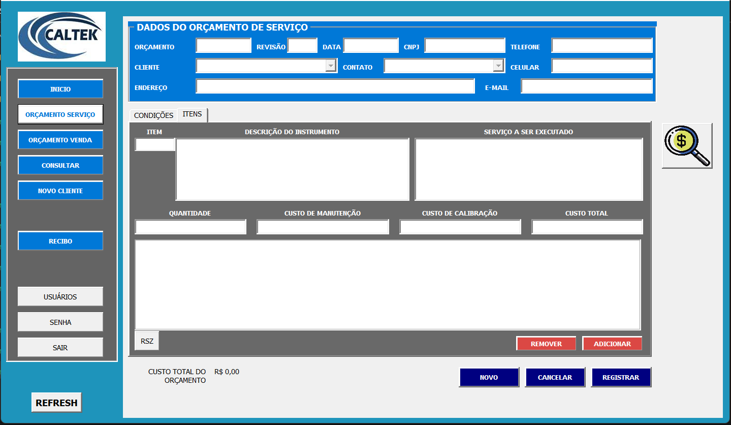 Sistema de Orcamentos VBA