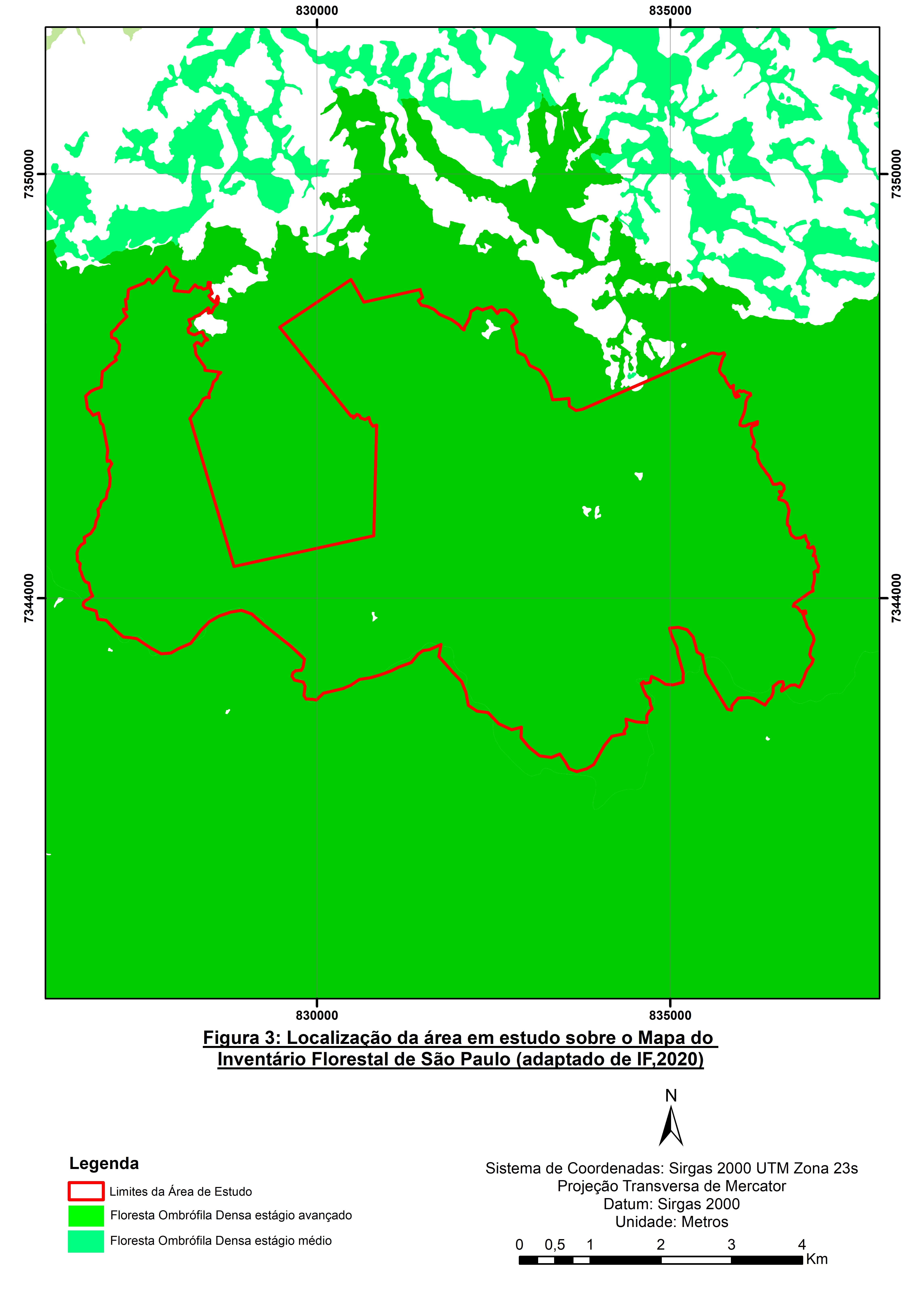 Localização  sobre o Mapa do Inventário Florestal de São Paulo