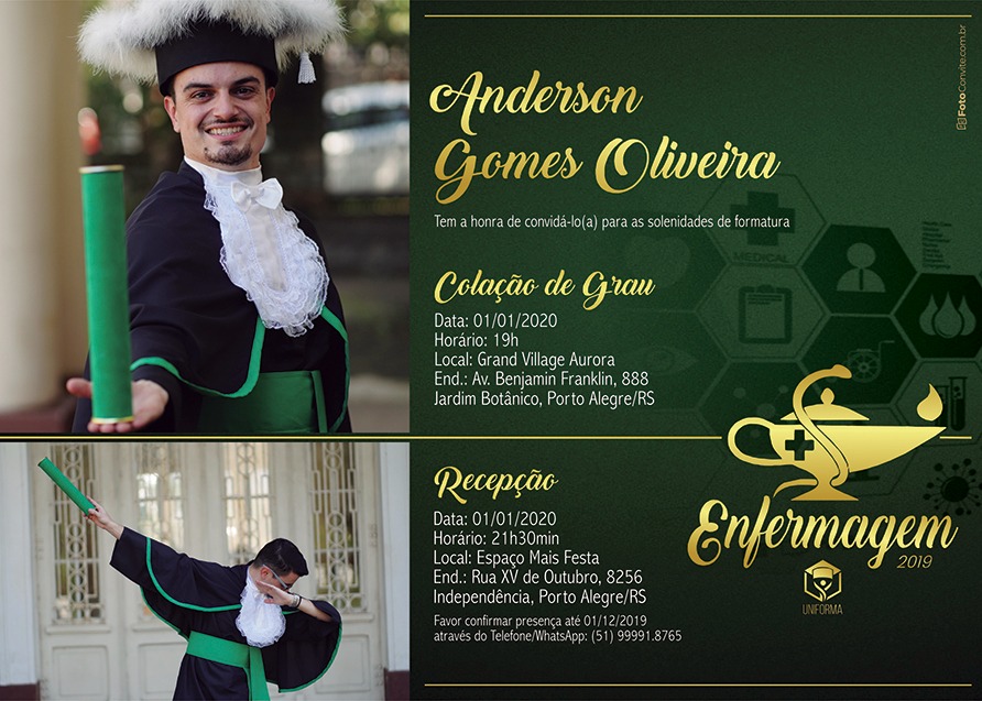Arte Convite Colação de Grau
