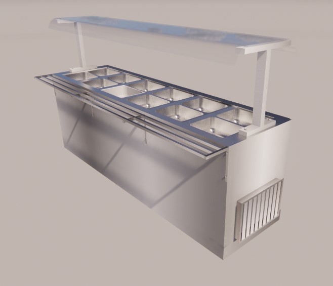 Balcão Self-Service 12 cubas Inox-304