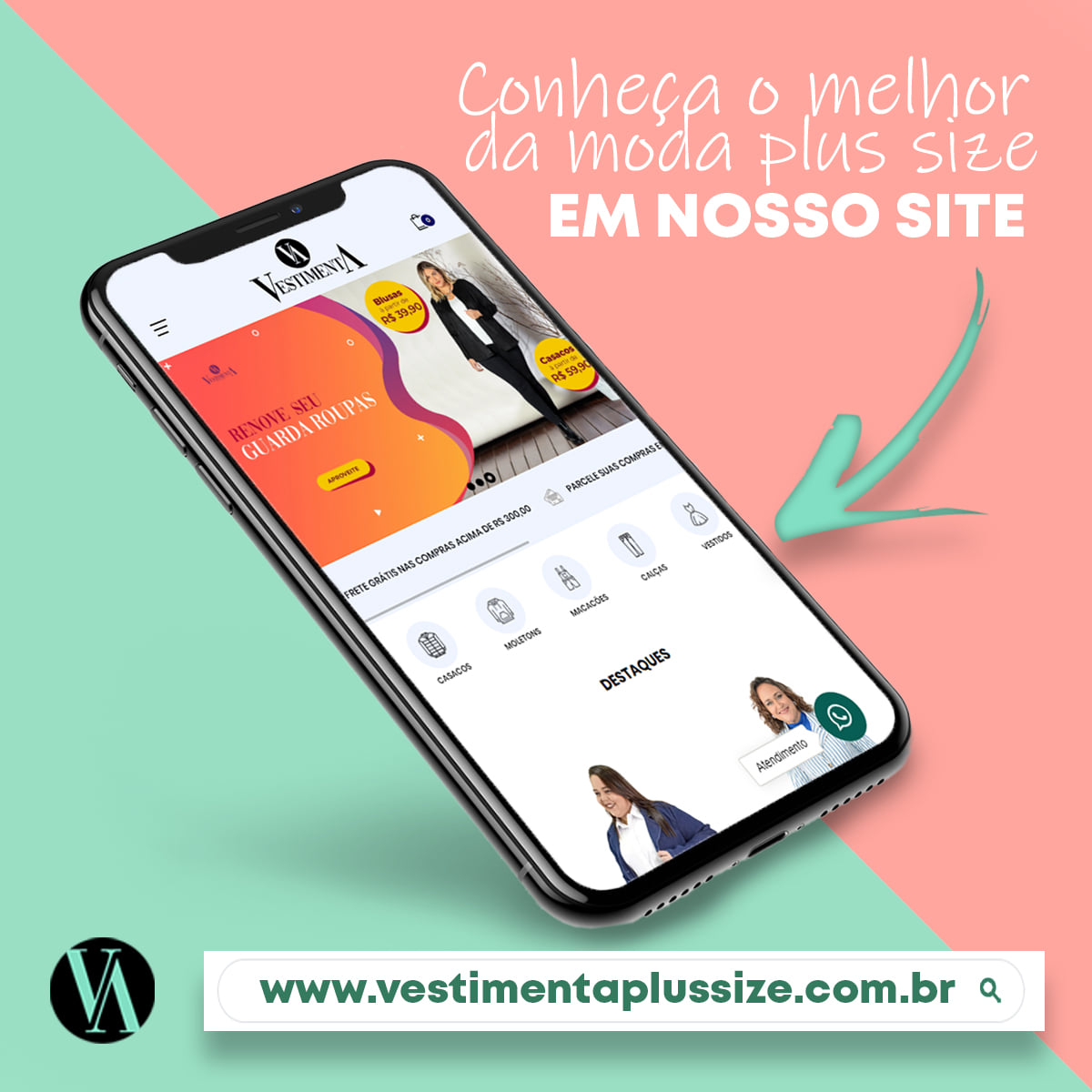 Campanhas de lançamento do site - Vestimenta Plus Size