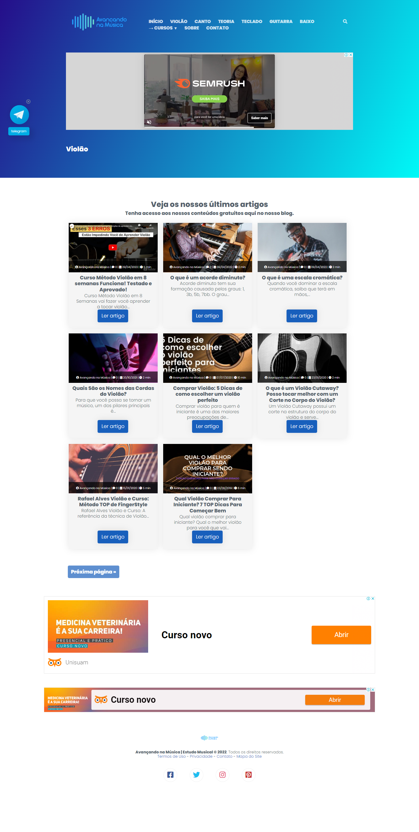 Textos para Site de Música