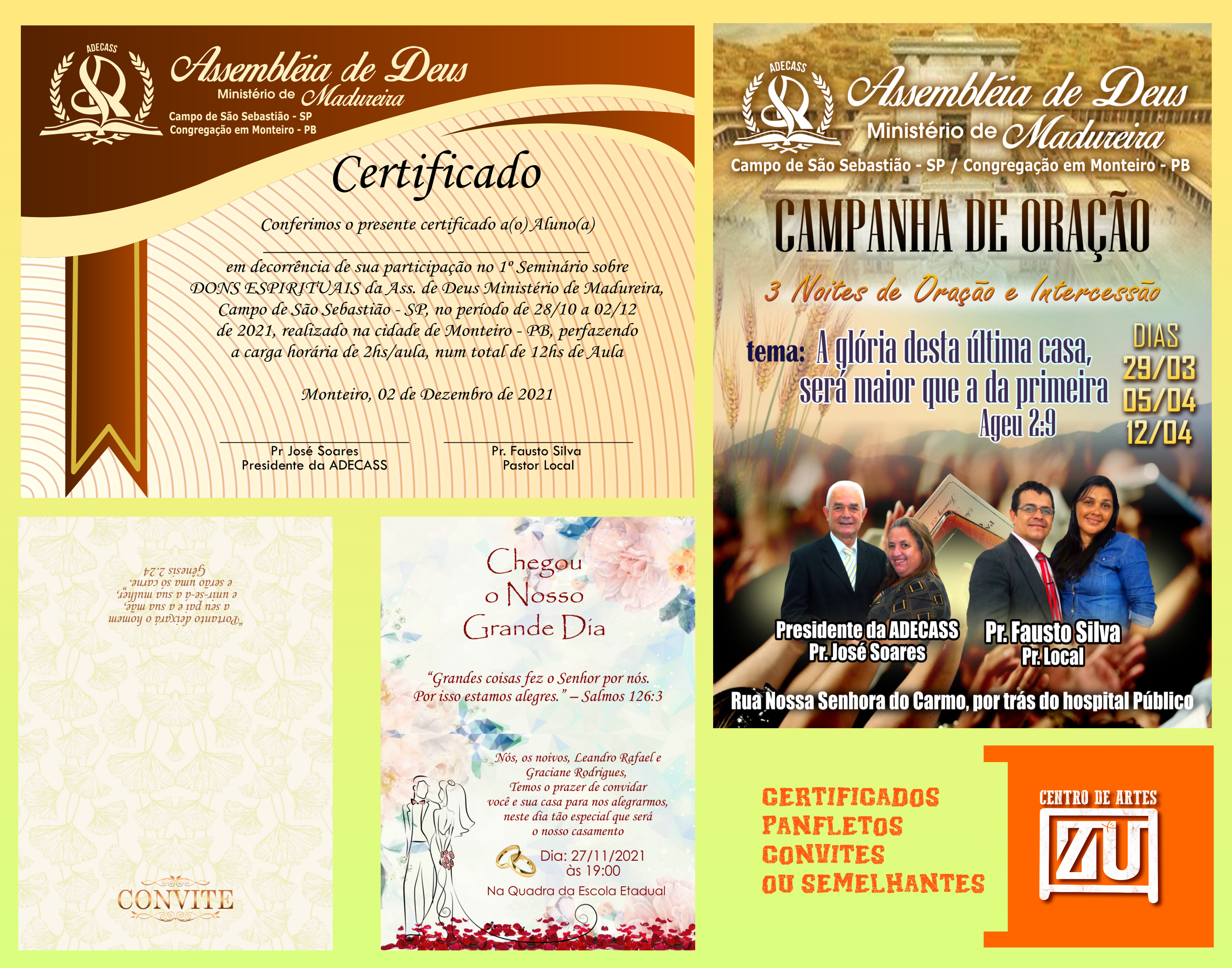 CERTIFICADOS - PANFLETOS - CONVITES