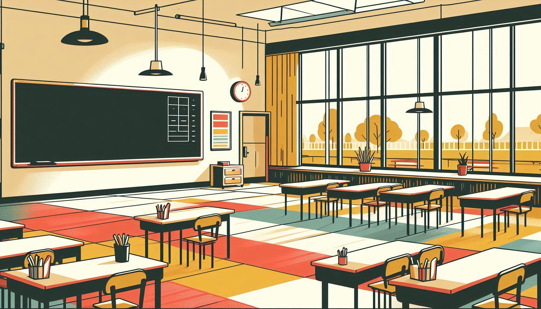 Sala de aula vazia ( Só cadeiras vagas)
