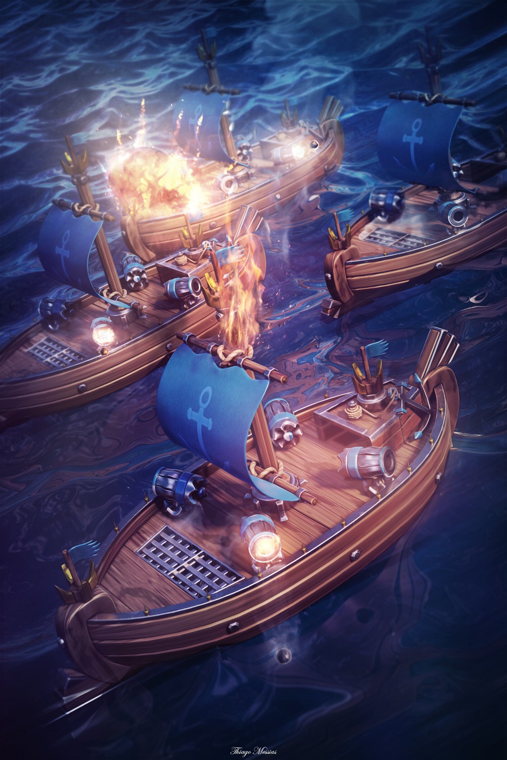 Obra de Arte Original: War on the High Seas - Anchor Squad