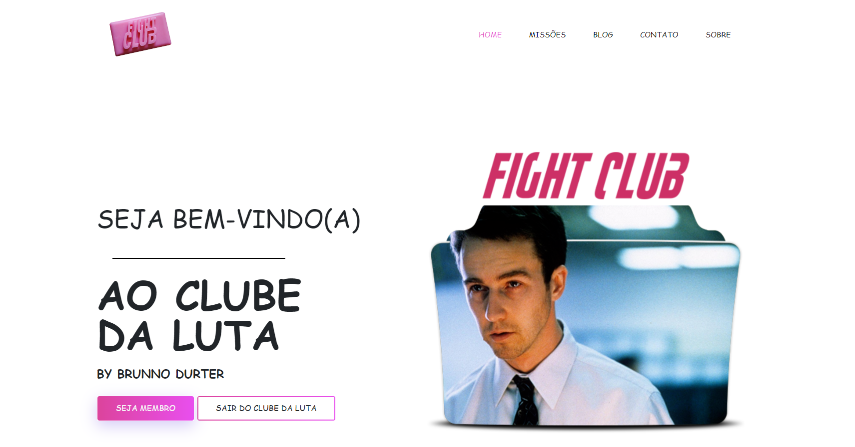 PROJETO LANDING PAGE CLUBE DA LUTA