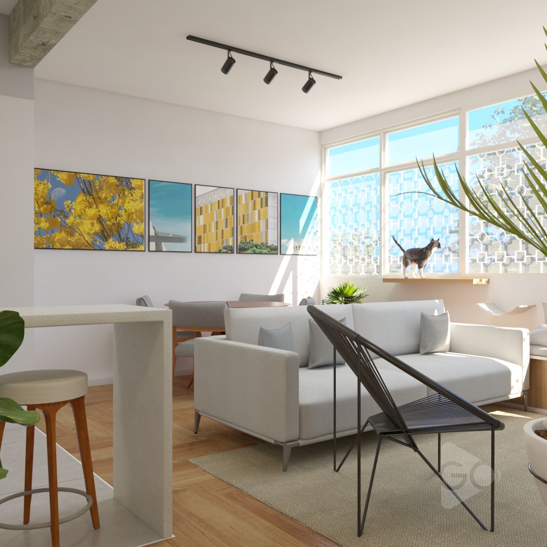 Maquete e Render Sala