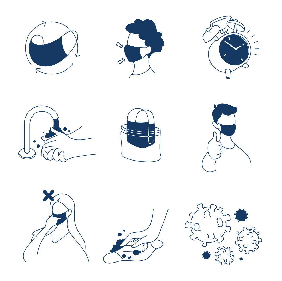 Ilustrações de ícones para escola
