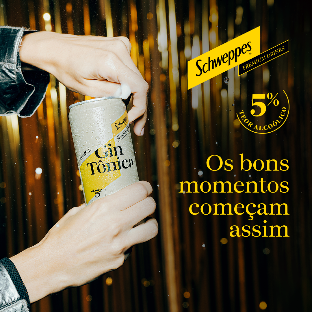 Copy feita para a divulgação do novo drink premium da Scheweppes