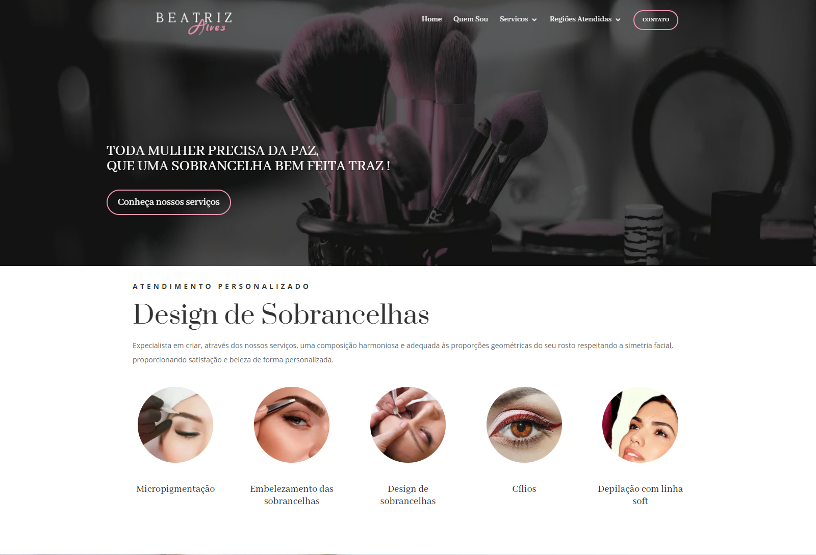 Site para Designer de Sobrancelha