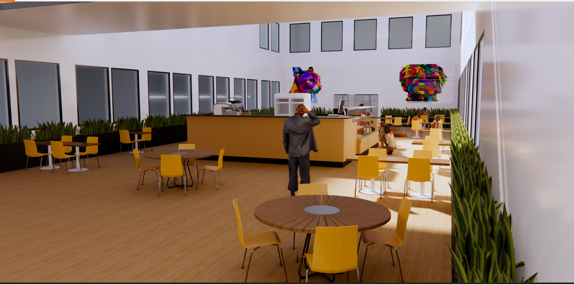 Maquete 3D- Café Interno