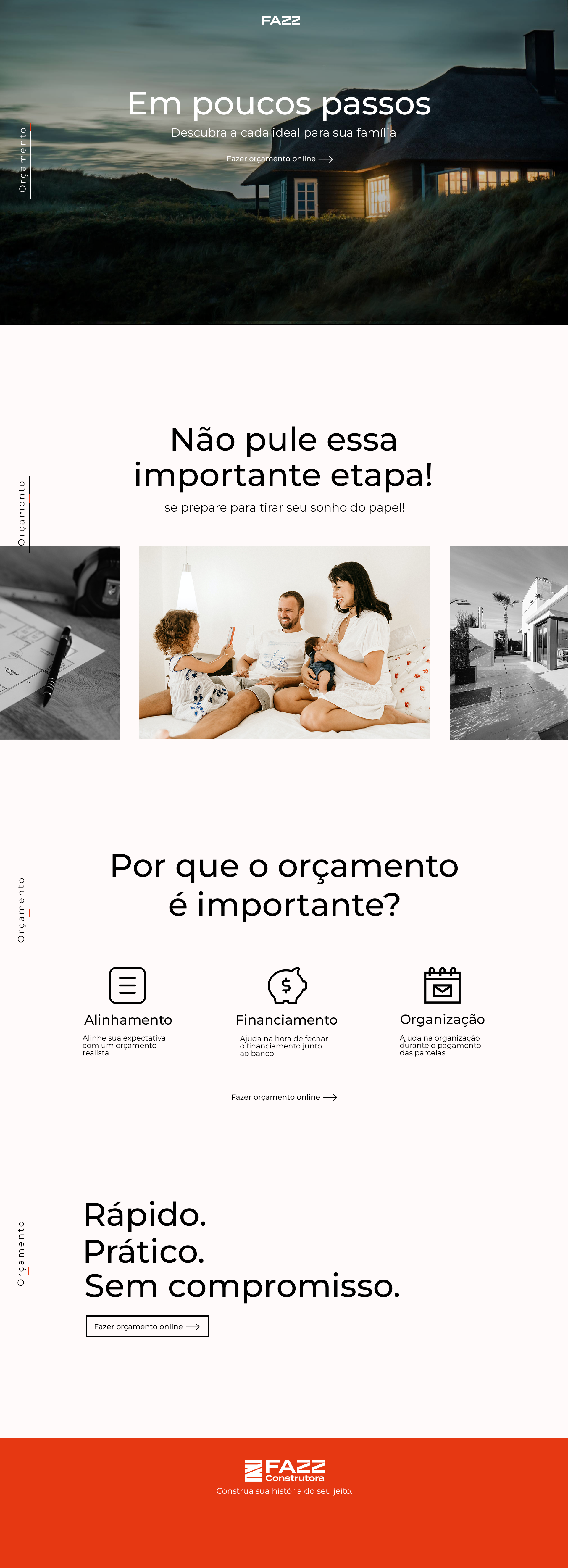 Landing page - Orçamento Construtora Fazz