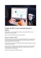 Projeto de SEO: O bom resultado fazendo o básico