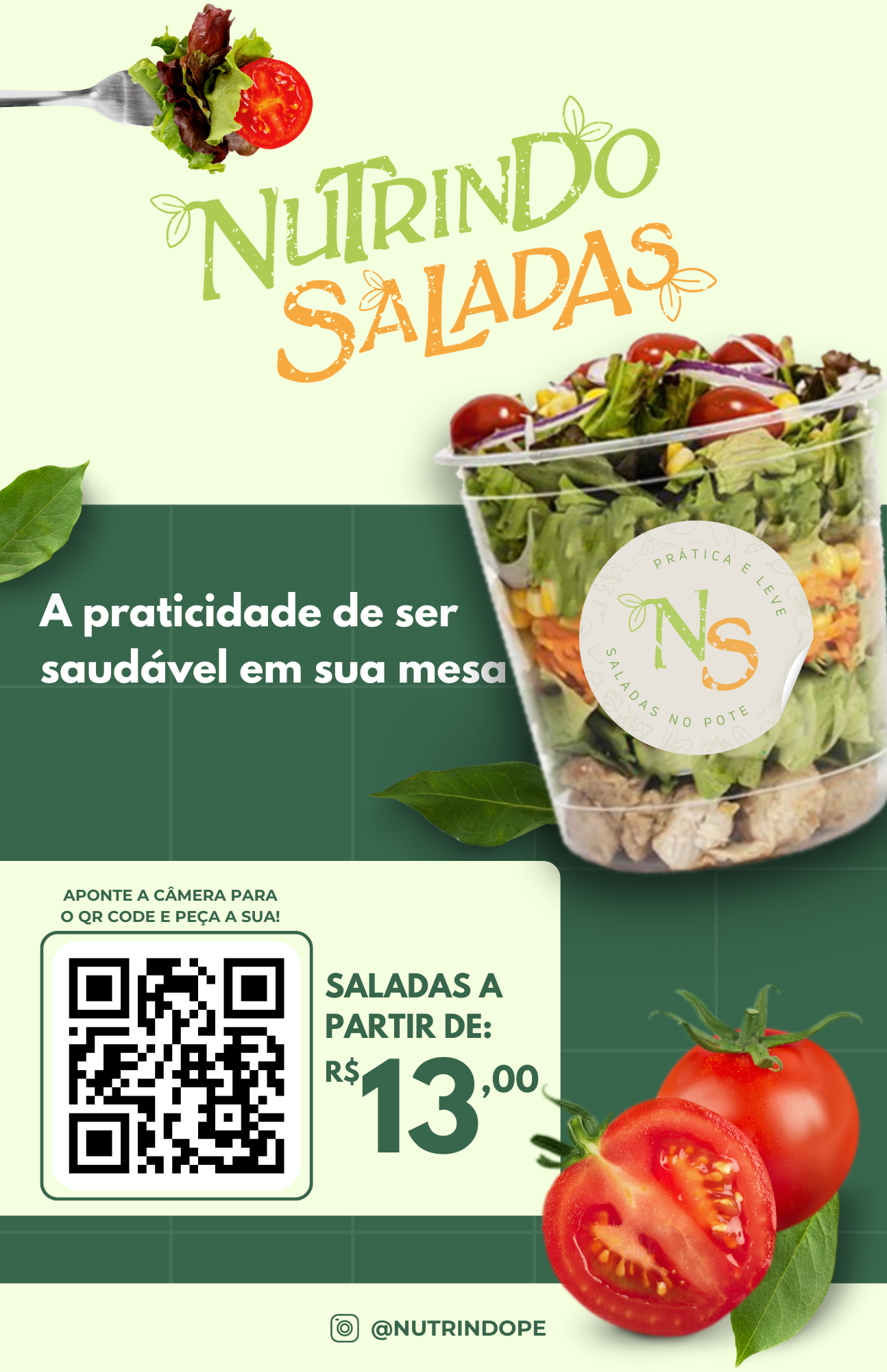Folder Promocional Nutrindo Saladas