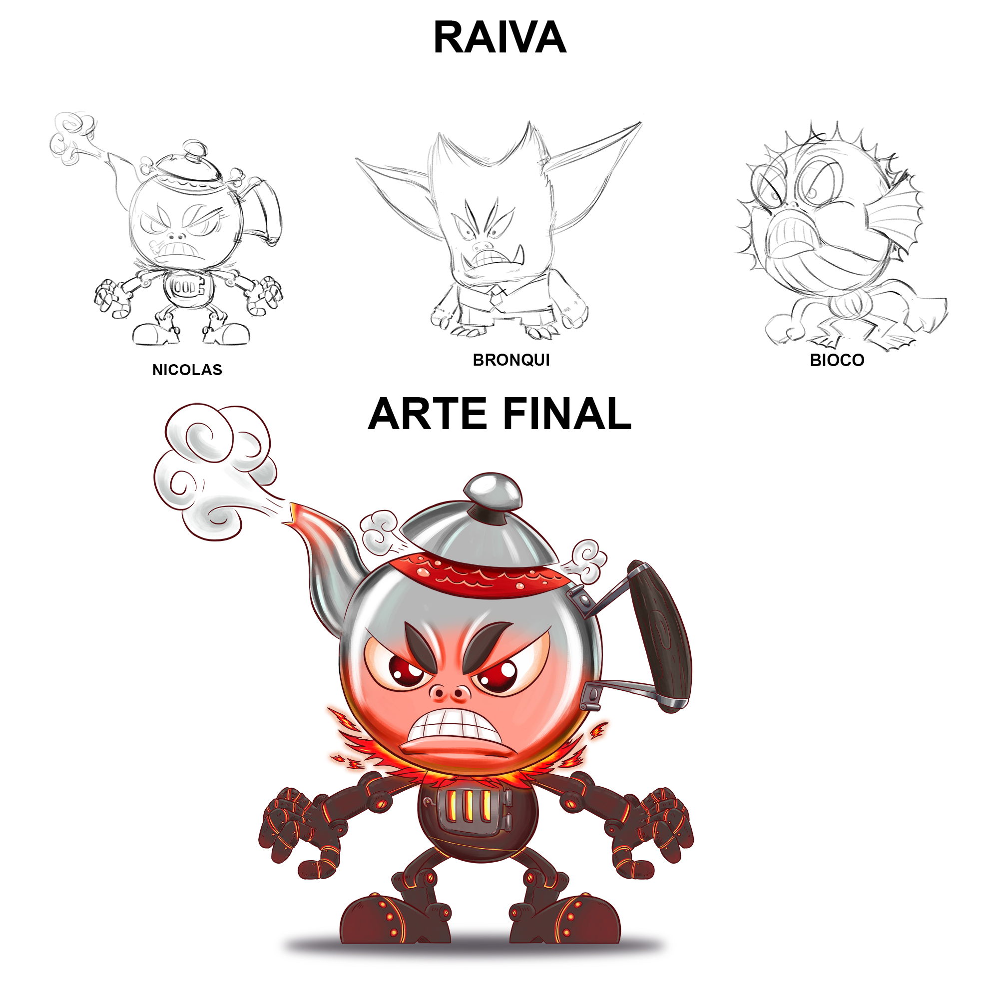 Ilustração de personagens para mídias digitais.