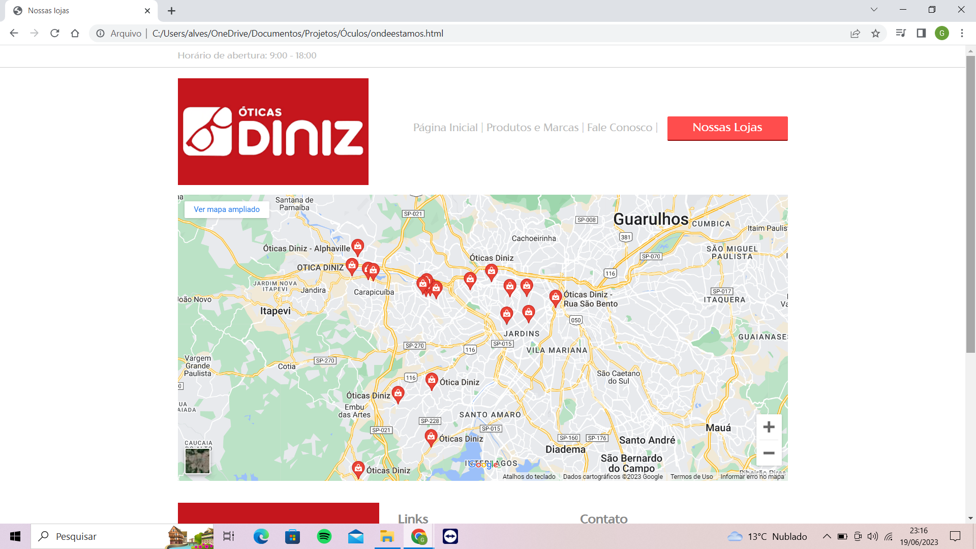 Site para Óticas parte 3