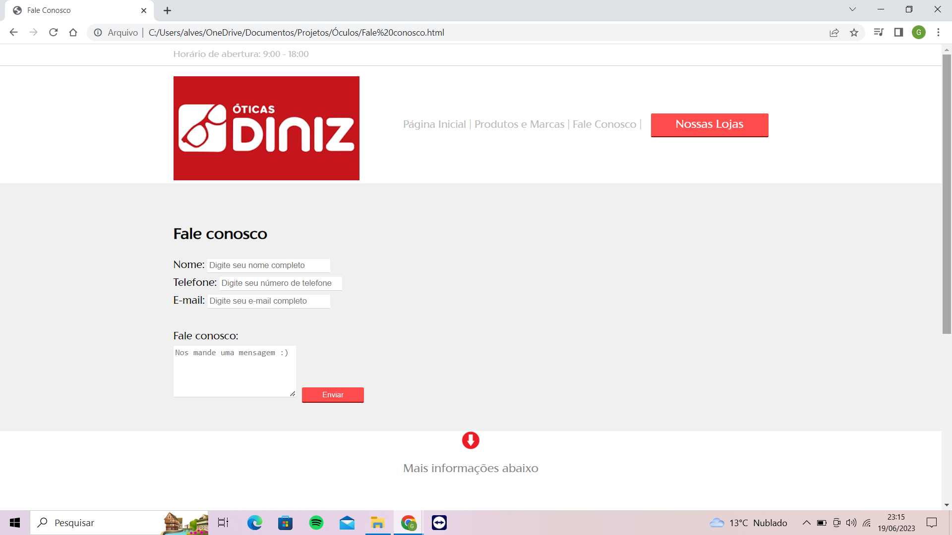 Site para Óticas parte 2