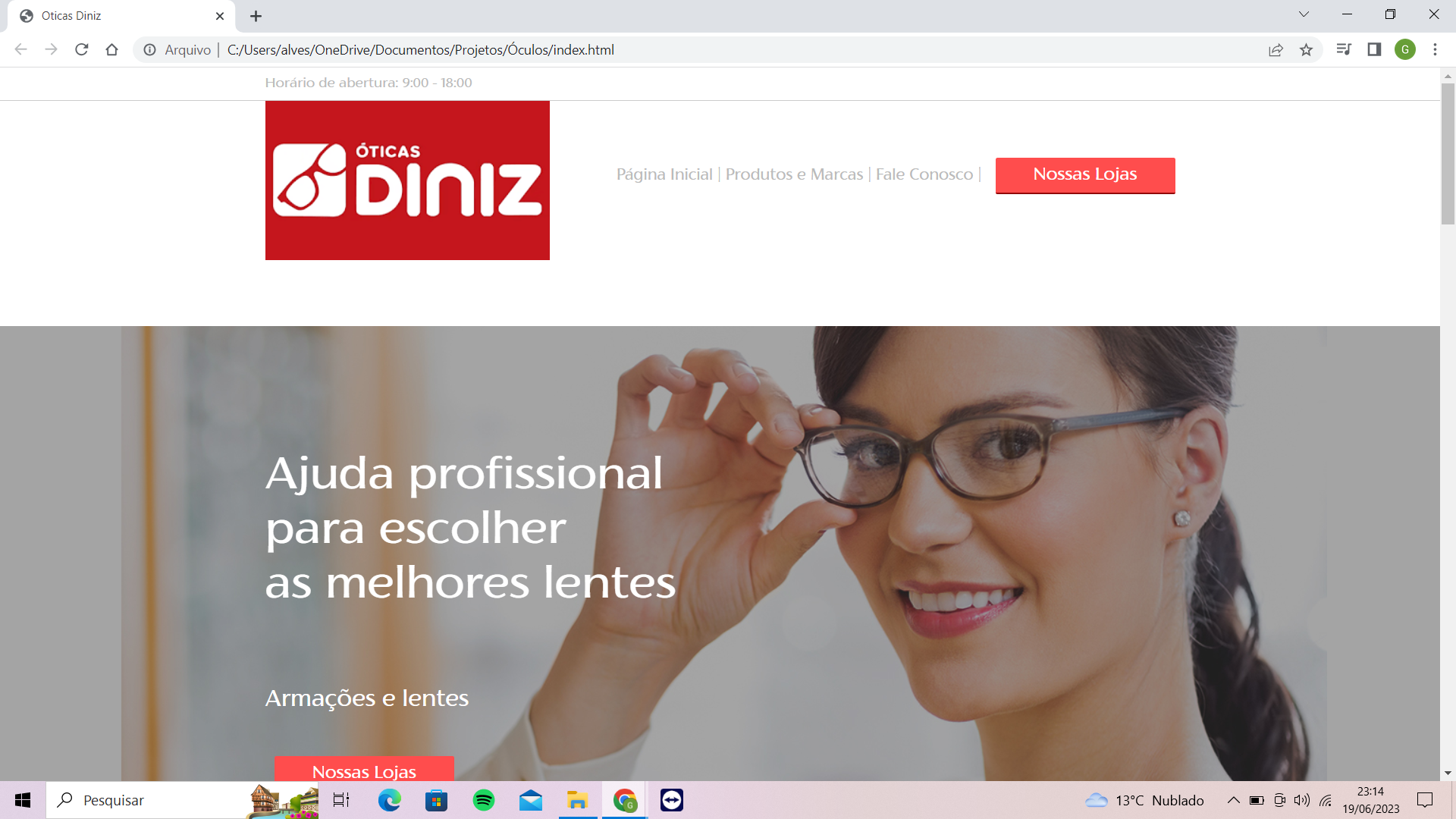 Site para Óticas