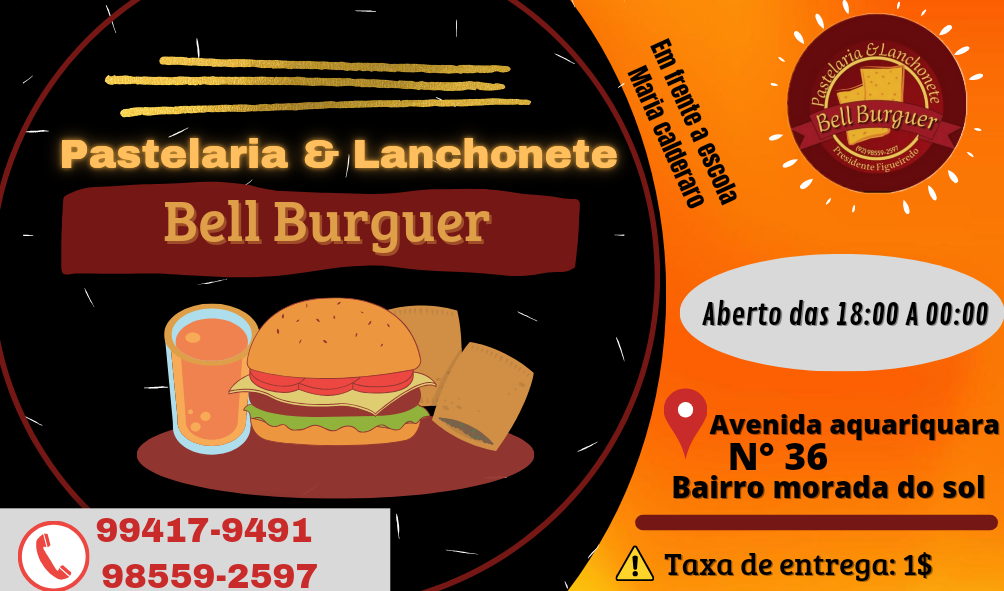 Cartão de visita para bell burguer