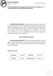 Petição Modelo para processo Trabalhista