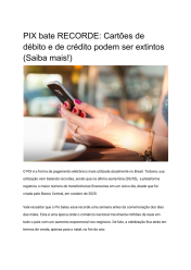 PIX bate RECORDE: Cartões de débito e de crédito podem ser extintos (Saiba mais!)