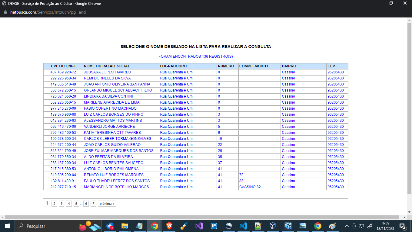 Sistema de consultar CEP