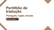 Portfólio de tradução, Português, Inglês, Francês