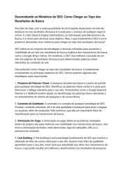 Desvendando os mistérios do SEO: como chegar ao topo dos resultados de busca